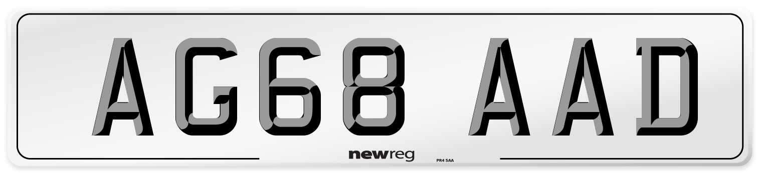 AG68 AAD Number Plate from New Reg